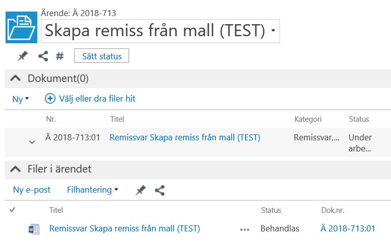 Bild 6 Nu kan du fortsätta skriva i ditt remissvar, när du är klar sparar du in filen i Public 360 genom att klicka på krysset i högra hörnet igen.