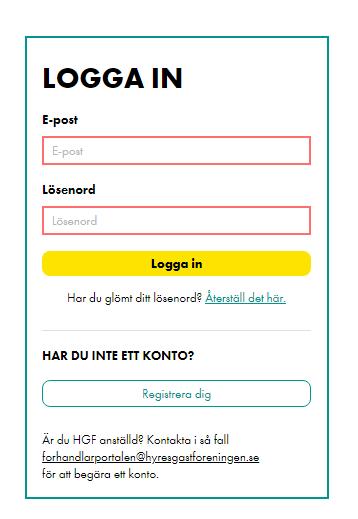Konto och inloggning Portalen nås på www.forhandlarportalen.se.