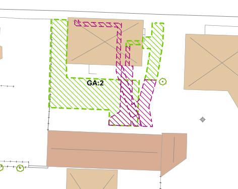 Detaljplan för Gruvan 13 Planbeskrivning 9 Planförslag Bebyggelsen i kvarteret ser olika ut, både i färgval, materialval och höjd.