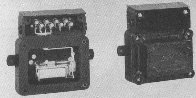 Fig. 7 Galvaniskt telefonrelä, Typ N 7240 att komplettera det befintliga signalsystemet med galvaniska telefonapparater och även i andra fall kunna lokala omständigheter göra dessa lämpliga.