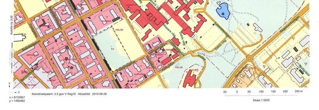Bostäder 3 Kontor 4 Bostäder, kontor och skola 5 Bostäder + Valhall (oklar