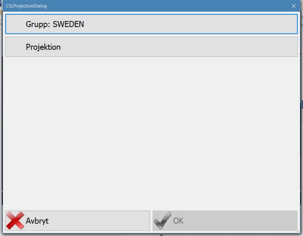 När en Grupp är vald kan man trycka på