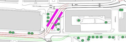 30 behöva tas i anspråk. På längre sikt är det dock inte en hållbar lösning eftersom sektionen på Slottsgatan är mycket smal mot Tullportsgatan.