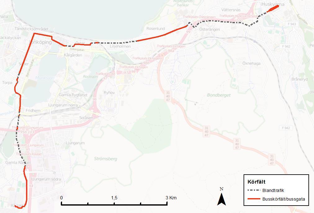 i Sammanfattning Linje 1 är Jönköpings läns mest använda kollektivtrafiklinje med ungefär 3,3 miljoner resor per år.