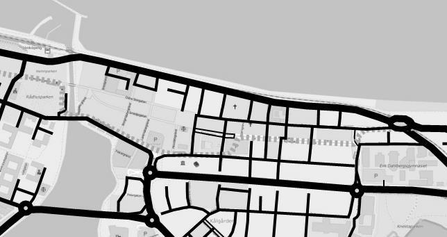 46 idag utgör på Östra torget och på Kanalgatan stärks kopplingen mellan verksamheterna på Kanalgatans norra sida och Östra torget vilket förbättrar förutsättningarna för ett levande torg.