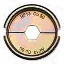 Pressbackar för M18 HCCT 109/42 NYHET 152 Typ NF C 20-130 för att krimpa kabelskor av koppar DIN 46235 för att krimpa kabelskor av koppar och DIN 46267 anslutningar För rörkabelskor och anslutningar