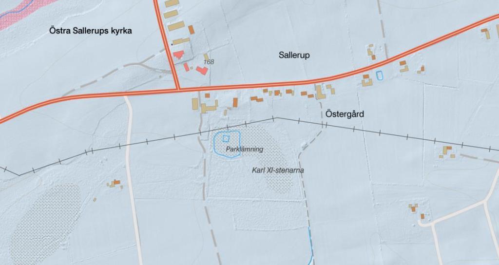 SGUs kartdatabas med terräng skuggning. Blå färg betecknar sandig morän. Kartbladet Af212.