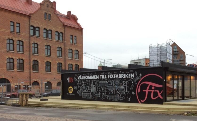 Fixfabriken i framtiden 17 Det uttalade målet med omvandlingen av Fixfabriken är att skapa en urban boendemiljö med en blandning av bostäder och verksamheter som samlar en mängd människor i olika