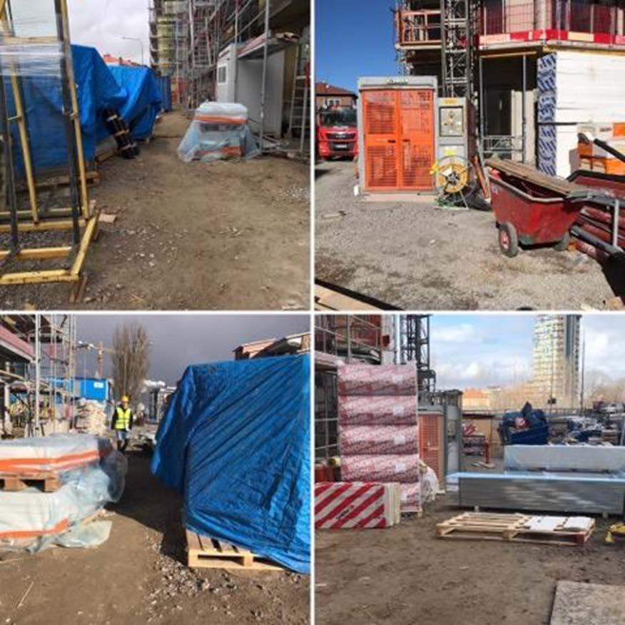 Empiri Det som försvårade förflyttningen var dels materiallagring på båda sidorna av vägen intill de olika husen, inga planerade lagringsplatser
