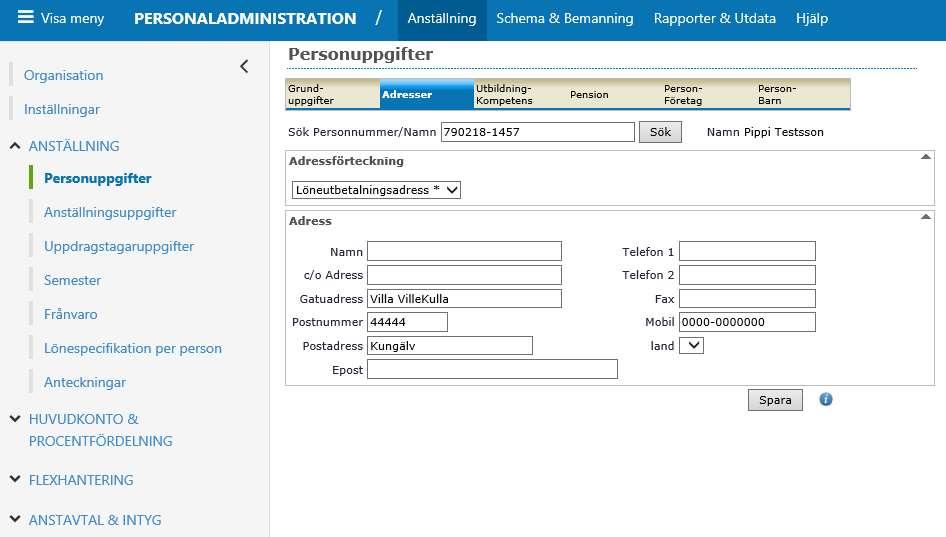 Denna hittar ni under Adressfliken välj Anhörig adress.