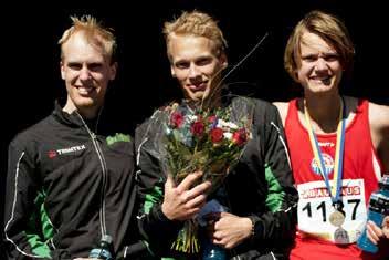 Notiser om lite av varje... Resultat, rekord, aktiva och träning Friidrott SM 10 km landsväg 18 april M22-segraren Joel Zackrisson i mitten före t.v. Hampus Börjesson (bägge Ullevi FK) och trean Jonathan Weichbrodt, Mölndals AIK.