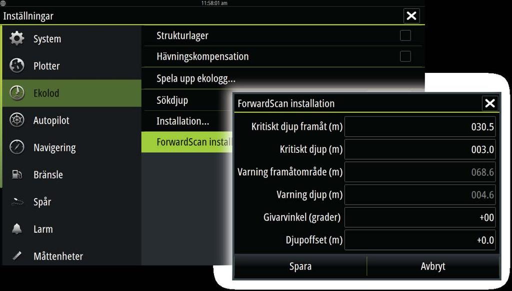 Inställning av ForwardScan Ange inställningar i dialogrutan ForwardScan-installation.