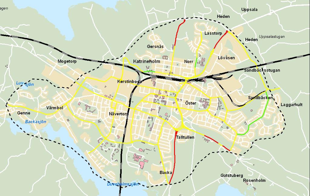 Karta 1, Befintliga Hastigheter 2012