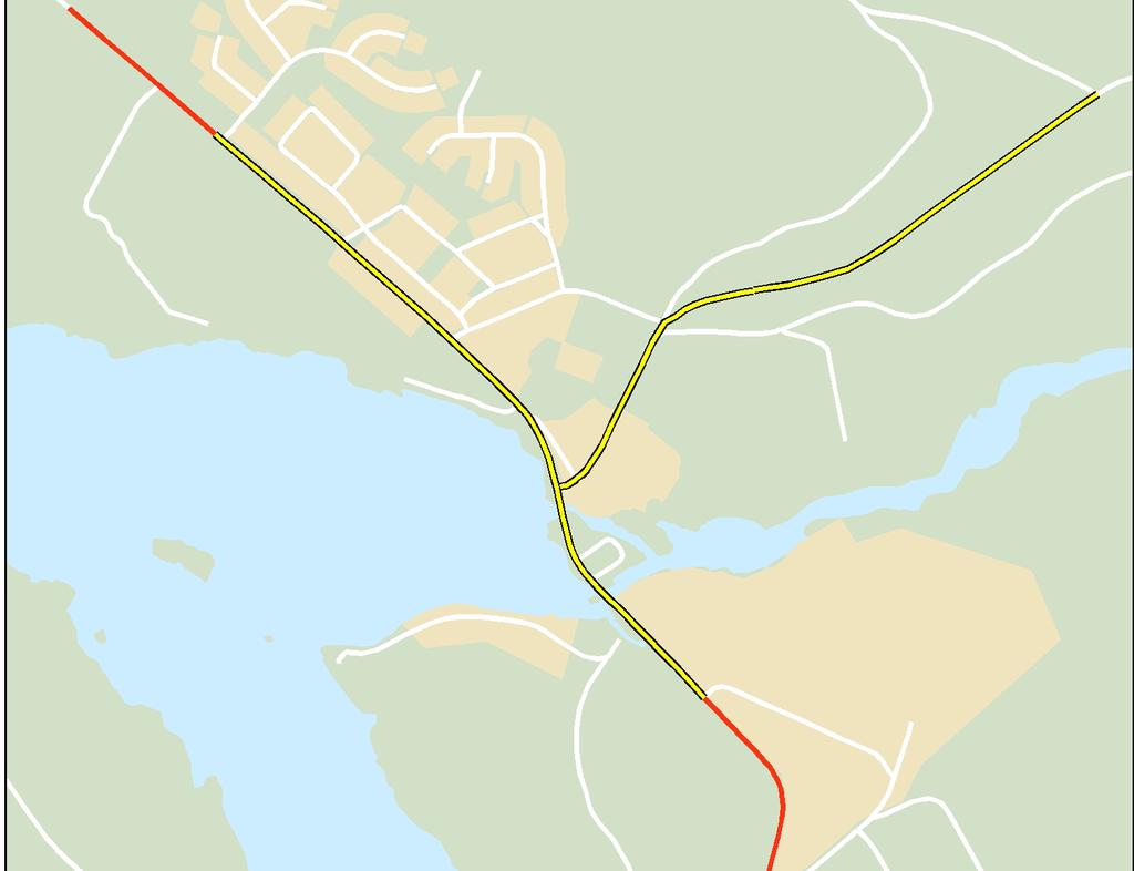 Karta 1, Befintlig Hastighet 2012 2. Nulägesbeskrivning Forssjö Nulägesbeskrivningen baseras på utredningar av trafiken 2011-2012 och kartmaterial speglar förutsättningarna för den perioden.