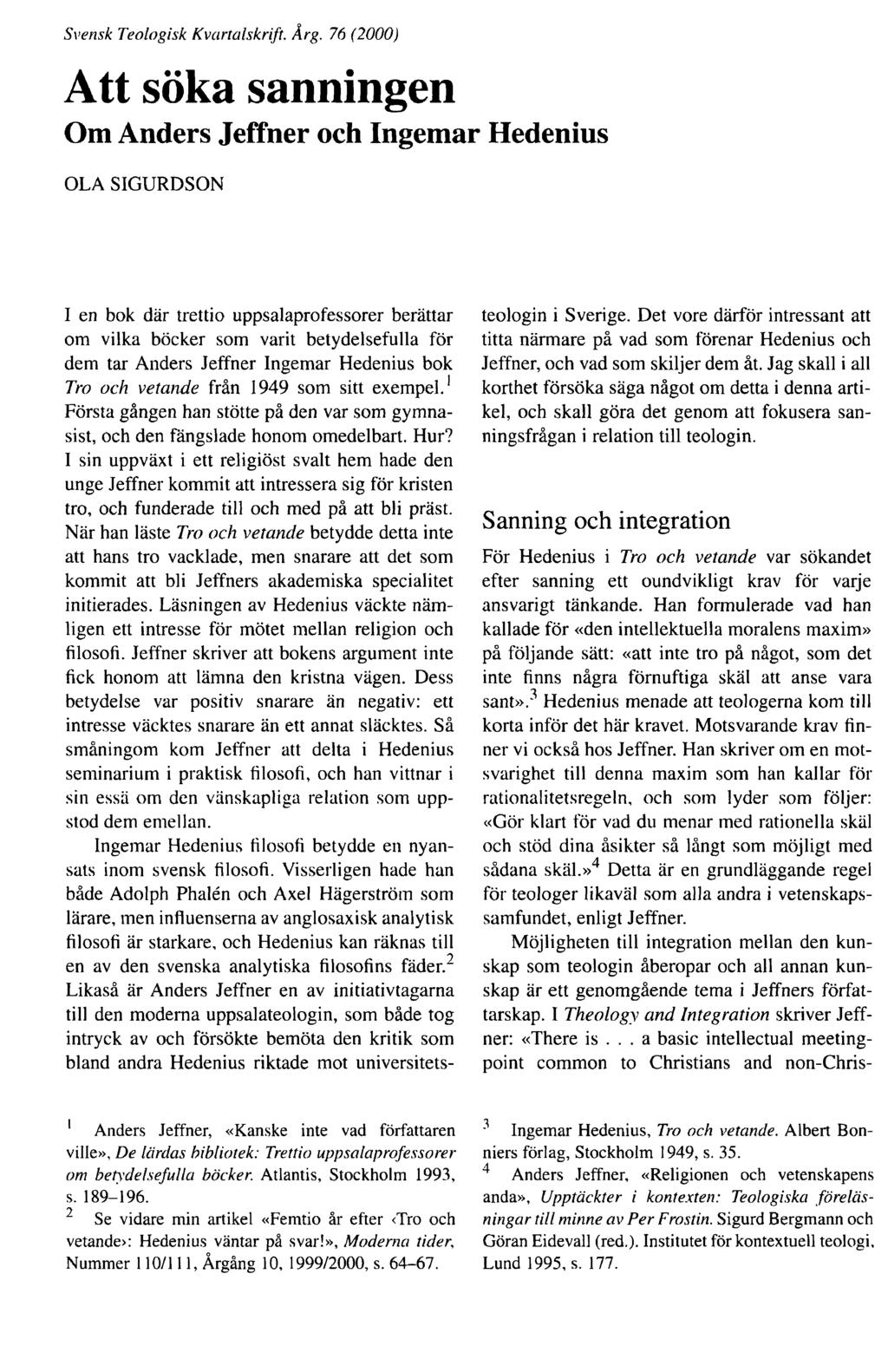 Svensk Teologisk Kvartalskrift. År g.
