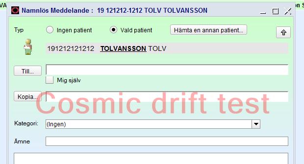 Den patient som finns i vårdmottagarlisten är den patient som följer med i meddelandet.