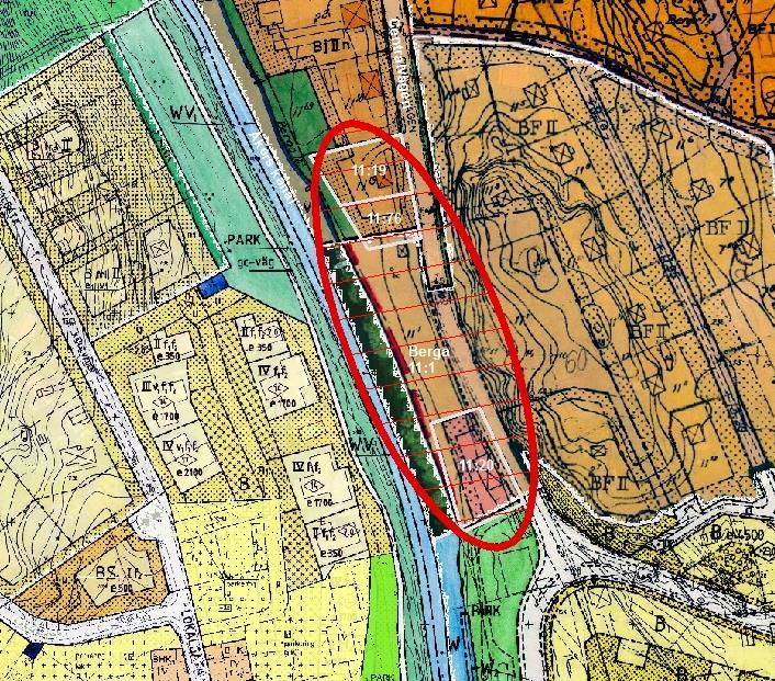 delplan 3, från 1971(nr. 218) och medger även där småindustri och bostadsändamål i max 2 våningar. Kartbild över gällande planer 3.