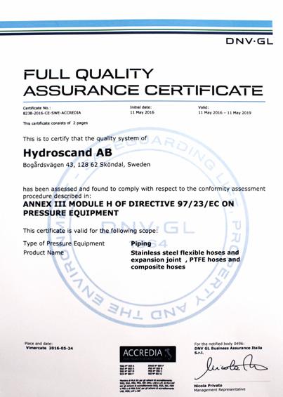 Certification Body, accredited by SWEDAC, for certification of fusion welding management systems Sida/page 1 (2) Giltigheten verifieras på www.sp.