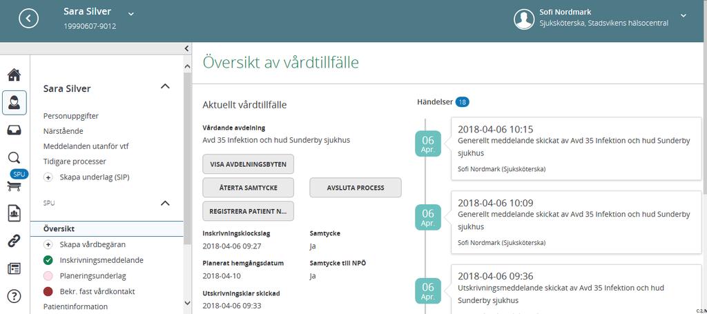 Att kvittera återkallat utskrivningsmeddelande När slutenvården återkallat ett meddelande om utskrivningsklar får mottagande enheter ett generellt meddelande om detta. 1.