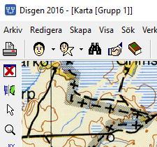 Klicka nu på Skrivare -verktyget överst till vänster i Disgenfönstret. I dialogfönstret som visas, är utskrift av Karta redan markerad.