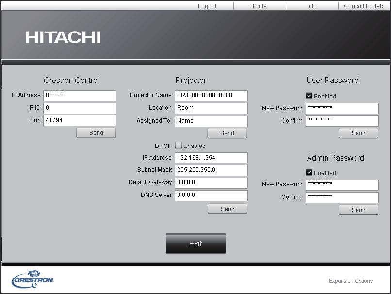 3. Webbkontroll 3.2 Crestron e-control (fortsättn.) 3.2.2 Fönstret Tools 2 1 4 3 5 Konfigurerar inställningarna mellan projektorn och kontrollsystemet Crestron.