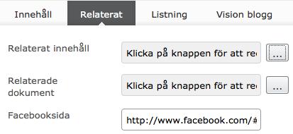 För att ändra bland relaterat material och länkar gör så här: Gå in i redigerarläget