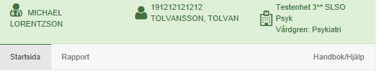 33/39 Menyraden Startsida Det är från Startsidan du kan boka formulär. Här kan du också se hur många och/eller vilka formulär som är bokade, genomförda och journalförda.