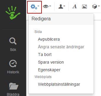 Det är även via verktygslisten du kommer åt redigera för att komma åt inställningarna för sidan. 2.1.