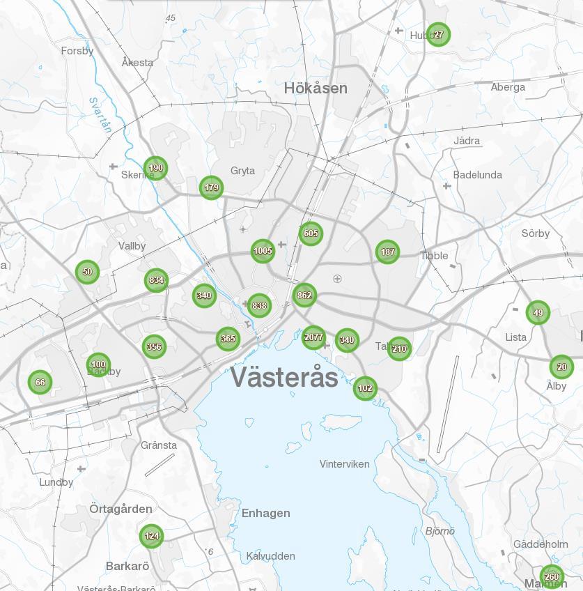 PLANERAD BOSTADSBYGGNATION 2017-2020 Utifrån byggherrarnas lämnde prognos i januari 2017 redovisar kartan