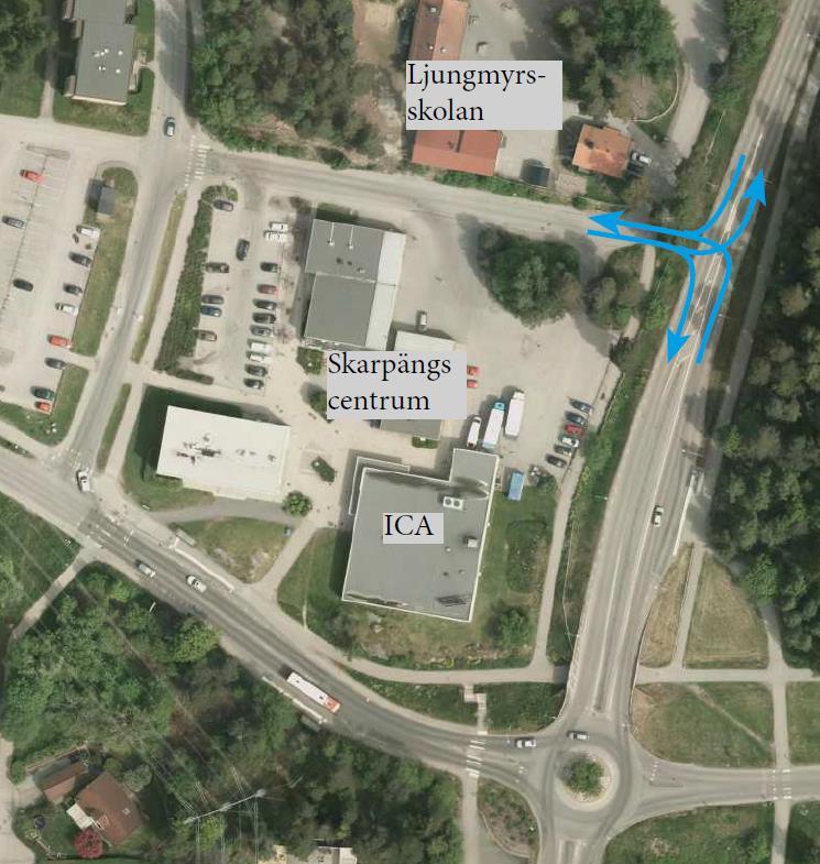 TRAFIKUTREDNING SKARPÄNGS CENTRUM 29 ning till tänkt in-/utfart.