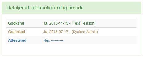 10 Information kring ärendet Här presenteras hur långt ärendet har kommit i processen mot betalning, samt av vem