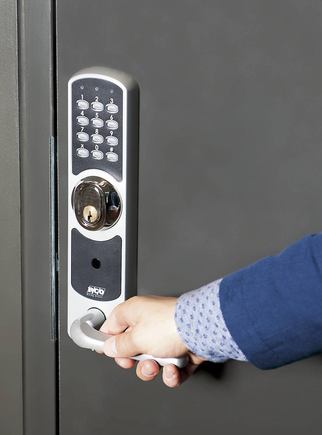Batteridrivet kodlås för inner- och ytterdörrar NoKey force NoKey force från RCO Security är en ny serie kodlås i fyra modeller som erbjuder smidig passage både på företaget och i hemmet.