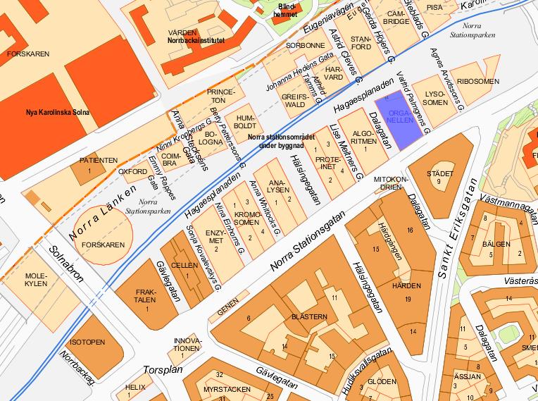 Sida 3 (9) Kvarteret Organellen är en enligt gällande detaljplan planlagt för bostadsändamål om cirka 15 000 kvm och det markanvisades i maj 2017 till Järntorget AB efter att de inkommit med högsta