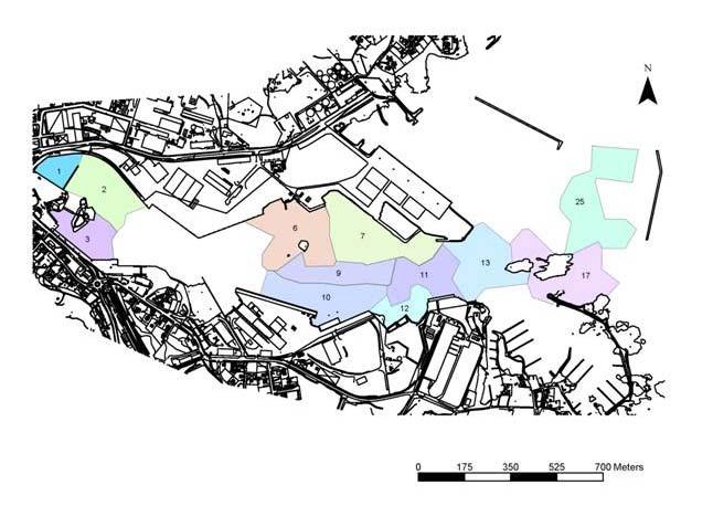 Sanering av Oskarshamns hamnbassäng 2005-05-10 Oskarshamns kommun Rapport O-hamn 2004:22 Åtgärdsalternativ 2 innebär att de olika delytorna har rangordnats utifrån föroreningsgrad, föroreningens