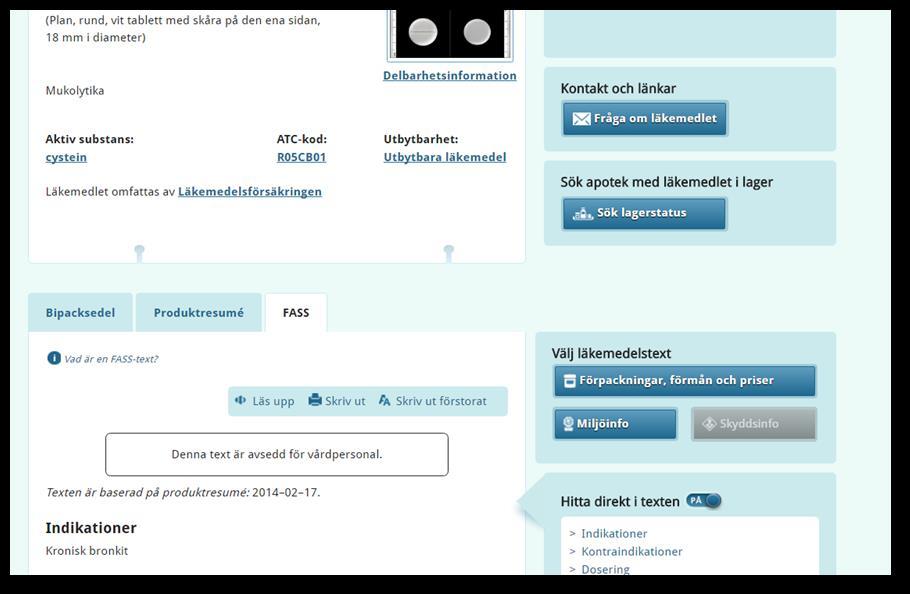 Var hittar man vad ett läkemedel kostar? På www.fass.