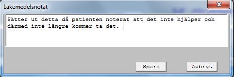 Menyval lm_förteckn (Läkemedelsförteckning) Menyvalet leder till Läkemedelsförteckningen för både dospatient och för ickedospatient där patientens uthämtade recept presenteras.