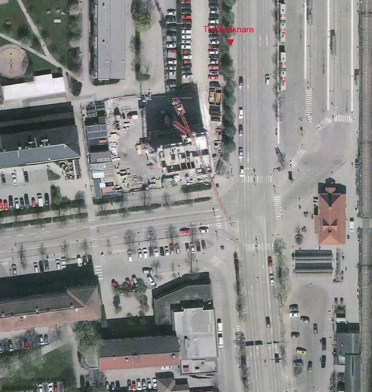 Figur 1 Mätpunkt för trafikmängder på Västra Bangatan norr om Stationsvägen. 2.