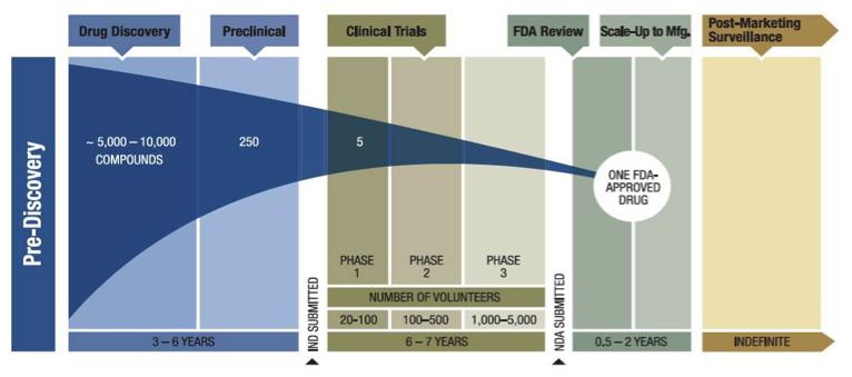 Drug discovery and development en lång process! Discovery! Development: prekliniska och kliniska studier!