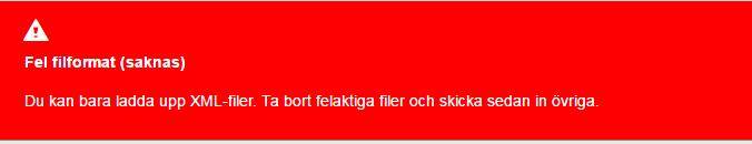 Felmeddelande: Fel i filformat Förväntad hantering: Om data matas direkt i tjänsten dvs.