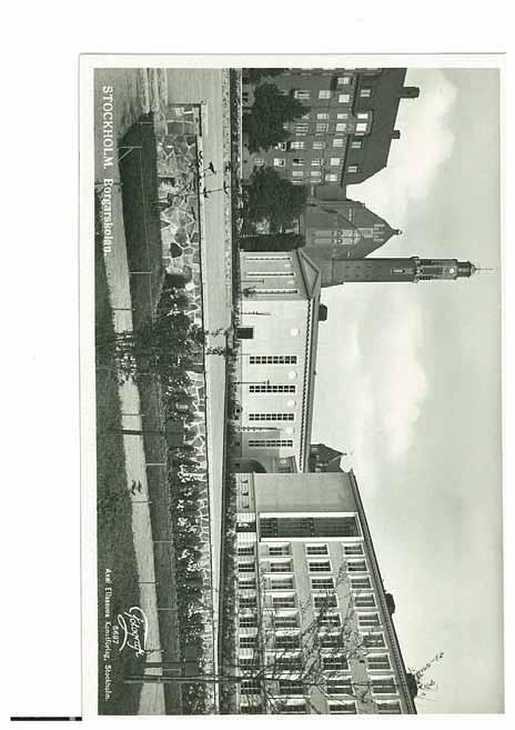 Historia Vykort, troligtvis 30-tal. De ursprungliga parterrplanterinarna syns i den övre terrassen och närmast, mittenterrassens grusade aktivitetsplan.
