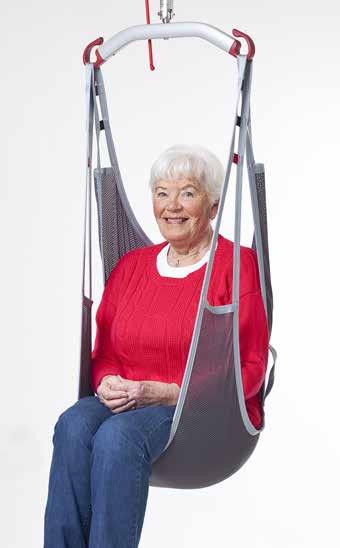 Molift Comfort MediumBack Molift Comfort MediumBack En helsele för brukare med särskilt behov av stöd Stöd under hela sittytan Comfort MediumBack Net är en helsele utan delade benstöd med axelhög