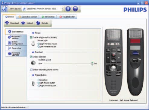 5 Använda mer av SpeechMike 5.1 Anpassa SpeechMike Använd programvaran Device Control Center för att anpassa SpeechMike till individuella användares behov.