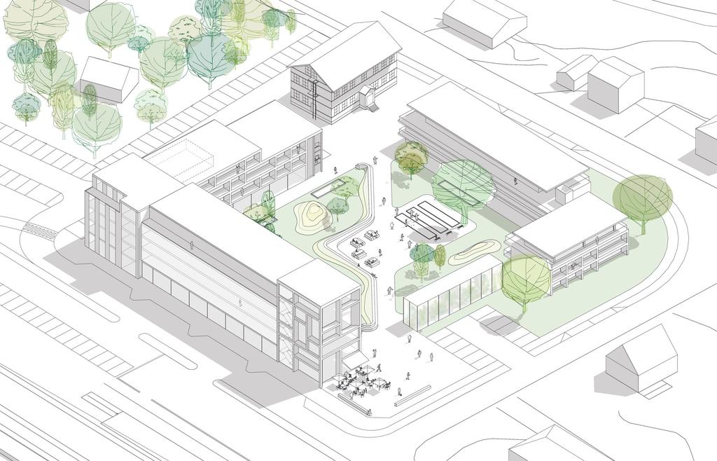 Föreslagen bebyggelse Planområdet föreslås bebyggas med bostäder och verksamhetslokaler. Planförslaget redovisar totalt ca 70 lägenheter och ca 2700 kvm verksamhetslokaler.