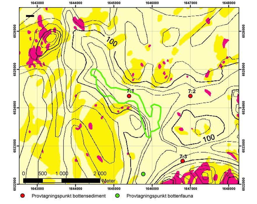 Sedimenttillväxten är något högre i område 6 jämfört med område 5 (Tabell 2). Den varierar i de fem daterade sedimentkärnorna mellan 3,8 och 5,1 mm/år.