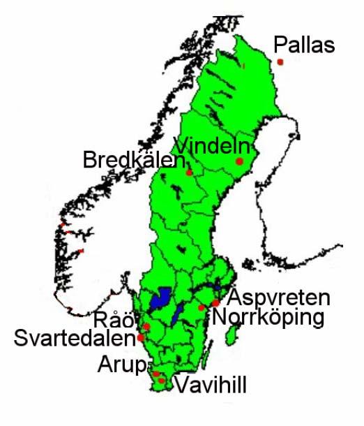 15 Tabell 4. Halter av några tungmetaller i bakgrundsluften. Enhet ng/m 3.