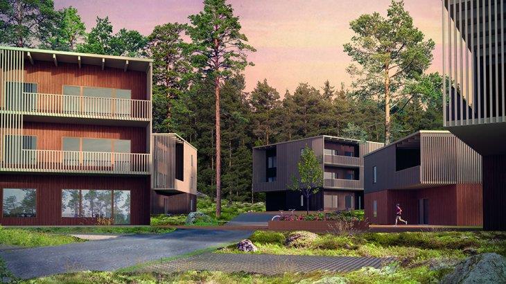 Trähus för jobben och klimatet Svensk industri Industriellt byggande Hög kvalité Fler i jobb Lägre
