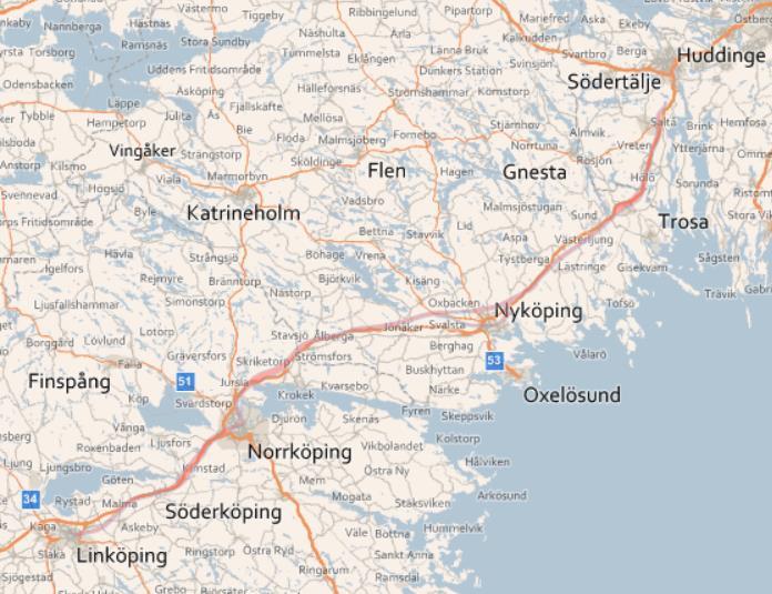 Ostlänken nytt dubbelspår Järna-Linköping, alt 2, JO1811 1.