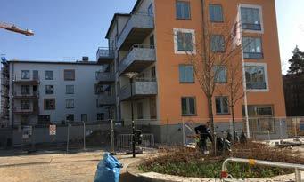 Det första kvarteret närmast rondellen, Torget, är klart för inflyttning 25 maj och försäljning av lägenheterna pågår för fullt.