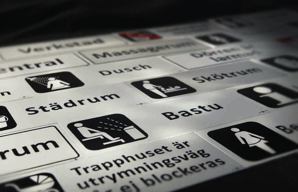 LÄSAVSTÅND Vid framtagning av en informationsskylt är det viktigt att veta hur stora bokstäverna/symbolerna behöver vara för att kunna läsas från ett visst avstånd.