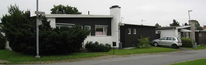 Nedre Nolby (39) Område med blandad bostadbebyggelse från 1950- och 60-talet. Enplansvillor och kedjehus ritade av arkitekt Ib Frandsen 1956 och 1959.